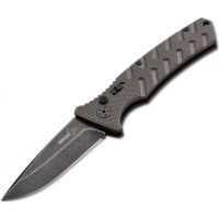 Автоматический складной нож Boker Plus Strike Spearpoint, сталь AUS-8 с покрытием, рукоять алюминий, Coyote