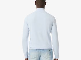 Мужской хлопковый свитер Lacoste на молнии с высоким воротом