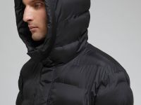 Утепленное полупальто с капюшоном