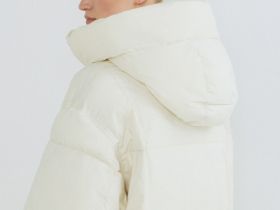 Утеплённая стёганая куртка с капюшоном, Бежевый