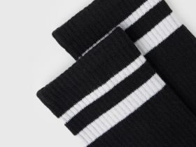 Высокие носки в рубчик, Черный