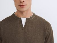 Джемпер с V-вырезом, Коричневый