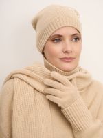 Шапка из кашемира 15-23-208-0C бежевая