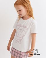 Молочная футболка с принтом Hello Kitty для девочки Глория Джинс