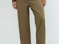 Брюки из твила, Бежевый