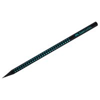 Карандаш чернографитный Faber-Castell "Sparkle Black" B, трехгранный, заточен., черный/голубой метал
