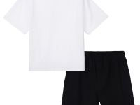 Комплект трикотажный для девочек: фуфайка (футболка), шорты, сумка-мешок