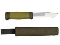 Нож с фиксированным лезвием Morakniv 2000, сталь Sandvik 12C27, рукоять пластик/резина, зеленый
