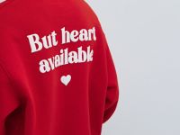 Свитшот оверсайз с принтом, Красный