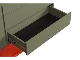 Комод Изи 158x91 Оливковый/Оранжевый