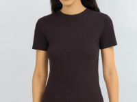 Футболка в рубчик, Коричневый