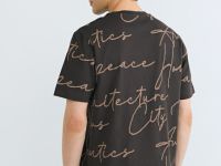 Футболка с принтом, Коричневый