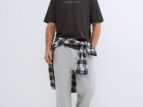 Футболка с текстовым принтом, Серый