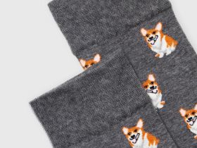 Носки с жаккардовым рисунком, Серый