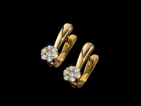 Серьги из желтого золота с бриллиантами э0301сг04152800