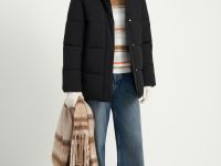 Утепленная куртка с капюшоном и воротником-стойкой