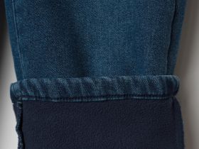 Брюки текстильные джинсовые утепленные флисом для девочек