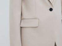 Однобортный жакет из поливискозы, Бежевый