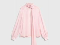 Блузка из шифона с шарфом, Розовый