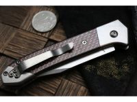 Полуавтоматический складной нож Magnum Rubico Auto - Boker 01SC054, сталь 440A Stonewash, рукоять карбон/нержавеющая сталь, чёрно-красный