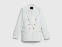Двубортный приталенный жакет, Белый
