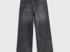 Утеплённые джинсы для девочек, Серый