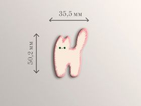 Стикер объемный "Тревожный котик Снежок"