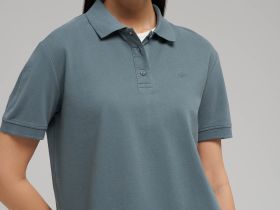 Поло прямого кроя из хлопка пике