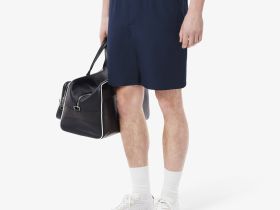 Мужские шорты Lacoste из смеси льна и вискозы