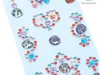 Наклейки акриловые MESHU "Shiny crystals", 23*9см, стразы, 140 наклеек