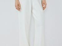 Широкие брюки из мягкого пике, Белый