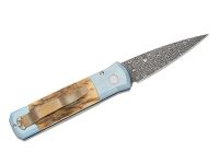Автоматический нож Pro-Tech Godson Custom 005, сталь Chad Nichols Virus Damascus, титан/мастодонт, синий/Ivory