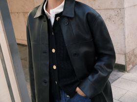 Тренч из натуральной кожи