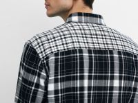 Рубашка в клетку из хлопка, Черный