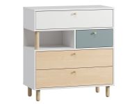 Комод Дикинс 85x92 Береза/Серо-зеленый