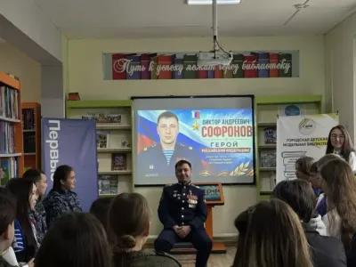 Герой России из Якутии Виктор Софронов провел урок мужества в Олекминске