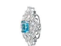 Подвеска из белого золота с бриллиантами и топазом э4709пд09240352