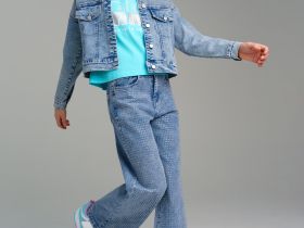 Куртка текстильная джинсовая для девочек