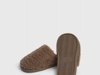 Тапочки с искусственным мехом, Бежевый