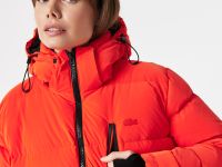 Женское стеганая куртка-пуховик Lacoste с капюшоном