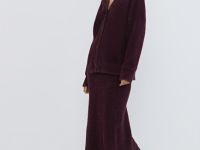 Трикотажная юбка из пушистой пряжи, Фиолетовый