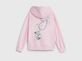 Худи с принтом для девочек, Розовый