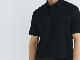 Поло из мерсеризованного хлопка, Черный