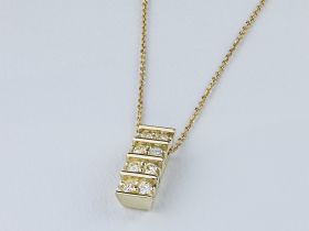 Классическая подвеска из желтого золота с бриллиантами э0301пд03210004