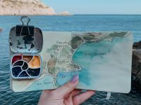 Палетка для красок "Ракушка" 6х5 см, цвет черный, пластик белый