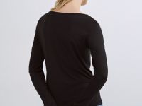 Лонгслив с квадратным вырезом, Черный