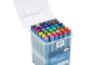 Набор двусторонних маркеров для скетчинга Гамма "Студия" 36 цв., основные цвета, пулевид./клиновид.