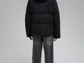 Стеганый пуховик с натуральным пухом