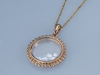 Подвеска из красного золота с бриллиантами и сапфирами э0286пд07240373