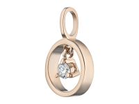 Подвеска из красного золота с бриллиантом э0201пд05170900